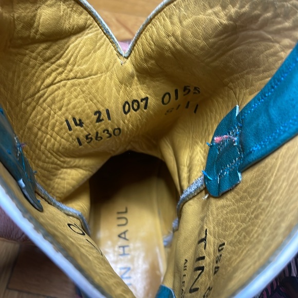 TIN HAUL Mardi Gras cowboy western boots square toe RARE 8 VGUC - Picture 8 of 8